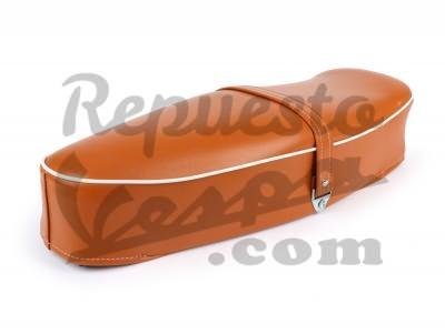 Asiento Clásico Marrón Ribete Blanco Vespa 125, 150, 160