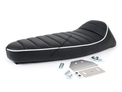 Asiento Deportivo Negro Blanco Fastback 2.0 Vespa Junior, PKS y PKXL