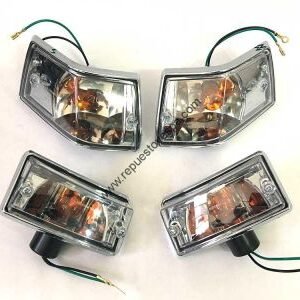 Juego Intermitentes Cromo Transparente Vespa DN, Iris, TX, T5, PX Disco